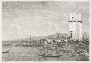 Utsikt: Tornet i Malghera, 1735-1746. av Giovanni Antonio Canal
