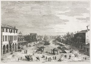 Utsikt: Utsikt över Mestre, en stad i provinsen Venedig, 1735-1746. av Giovanni Antonio Canal