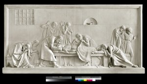 Crito stänger ögonen på Sokrates, 1790-92 (gips) av Antonio Canova