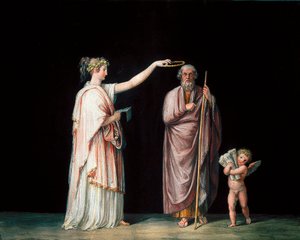 Musan Calliope och Homer. Tempera av Antonio Canova (1757-1822), cirka 1798. av Antonio Canova
