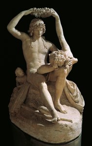 Venus Crowning Adonis, av Antonio Canova (1757-1822), gips
