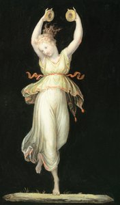 Kvinna som spelar kastanjetter av Antonio Canova (1757-1822), tempera