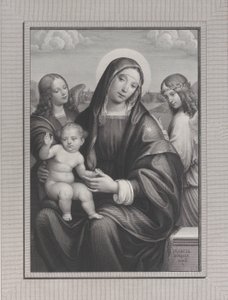Madonna och barn med änglar, 1822-88. av Antonio Dalco