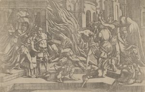 Bränning av ett lik, 1540-45. av Antonio Fantuzzi