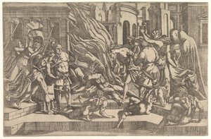 Bränning av ett lik, ca. 1543. av Antonio Fantuzzi
