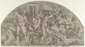 Meleager som bringar vildsvinens huvud till Atalanta, 1540-45. av Antonio Fantuzzi