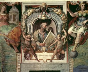 Amerigo Vespucci (1452-1512) från "Sala del Mappamondo" (Hall of the World Maps) (fresk)