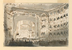 Interiör av teater i Brescia av Antonio Giuseppe Basoli