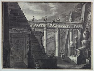 Scenografi, innergård till ett egyptiskt tempel