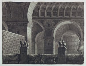 Scendesign, interiör av orientalisk byggnad