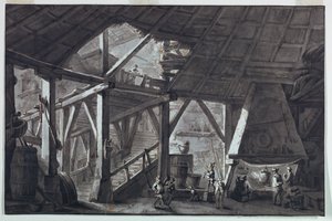 Scendesign, ruinerad gårdsbyggnadsinredning