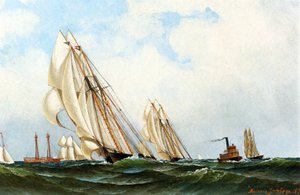 Sappho utanför Sandy Hook Lightship, 1870