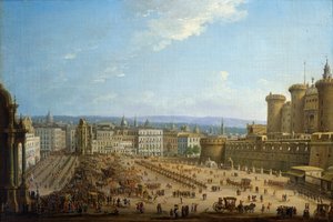 Festival Of Four Altars In Neapel, ca 1757, av Antonio Joli (1700-1777), olja på duk, 52,1x78,7, Italien