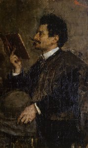 Porträtt av kritikern Saverio Kambo av Antonio Mancini