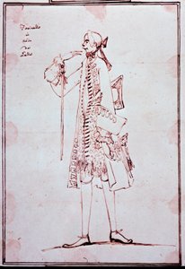 Porträtt av Carlo Broschi kallad Farinelli (1705-1782) Italiensk castrato (castrat) Tecknad av Anton Maria Zanetti (1680-1767). 1700-talet. Privat samling.