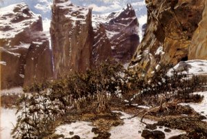 Roncesvalles (eller Roncesvalles på spanska). Landskap i norra Spanien. Målning av Antoni MUNOZ i DEGRAIN (1841-1924), sent 1800-tal. Olja på duk. Spanien, Valencia, Museo de Bellas Artes San Pio V.