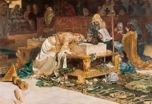 "The Lovers of Teruel", målning av Antoni Munoz i Degrain (1841-1924). Detalj. 1884