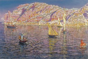 Utsikt över Palma de Mallorcabukten - Munoz Degrain, Antonio (1840-1924) - ca. 1905 - Olja på duk - 89x133,5 - Carmen Thyssen Museum, Malaga