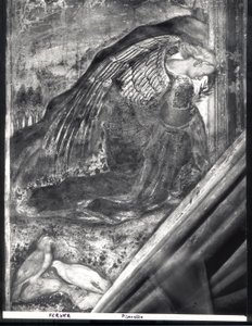 Ärkeängeln Gabriel, detalj från bebådelsen av Antonio Pisanello