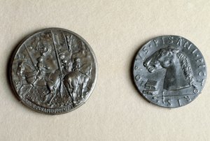 Medalj av Francesco Sforza, herre av Cremona, till häst (brons) av Antonio Pisanello