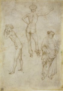 Två mansfigurstudier och Sankt Peter, 1430-1435 av Antonio Pisanello