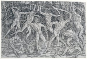 Battle of the Naken Slaget om de nakna männen Svärdsmännen av Antonio Pollaiuolo