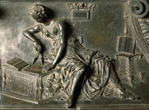 Geometri, detalj från graven av Sixtus IV av Antonio Pollaiuolo (1432-1498), brons, Peterskyrkan, Vatikanstaten av Antonio Pollaiuolo