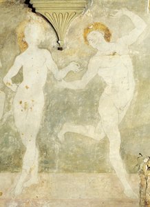 Nakendans av Antonio del Pollaiuolo eller Antonio Benci (cirka 1431-1498), fresk, detalj, Villa La Gallina, Arcetri, Florens av Antonio Pollaiuolo