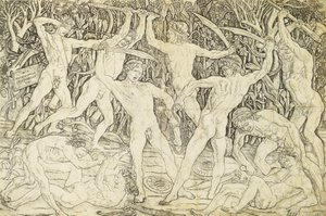 Nakenbilder i strid, av Antonio del Pollaiuolo (ca 1431-1498), gravyr av Antonio Pollaiuolo