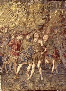 Arresteringen av Johannes Döparen, gobeläng som skildrar scener ur helgonets liv (textil) av Antonio Pollaiuolo