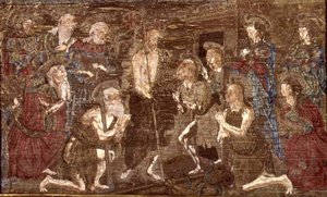 Kristi nedstigning till limbo och frigivningen av Johannes Döparen, gobeläng som skildrar scener från helgonets liv (textil) av Antonio Pollaiuolo