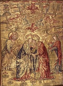 Besöket, gobeläng med scener från Johannes Döparens liv (textil) av Antonio Pollaiuolo