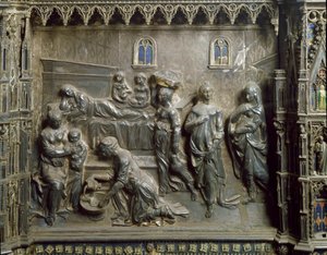 Johannes Döparens födelse. Silverrelief av Antonio Pollaiuolo