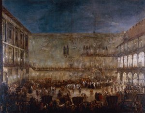 Prinsessan Amalie av Sachsens ankomst till Padua, av Antonio Stom (ca 1688-1734) av Antonio Stom