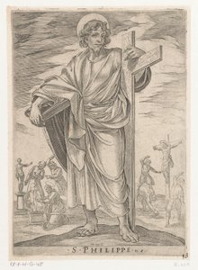 Sankt Filip S. Philippe (titel på objekt) Kristus, Maria och apostlarna (serietitel) av Antonio Tempesta