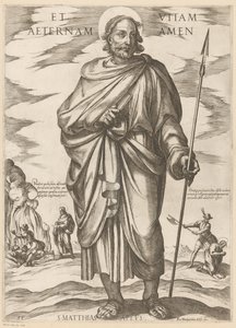 Av den helige Matthias Och evigt liv amen (titel på objekt) Kristus, Maria och aposteln (serietitel) av Antonio Tempesta