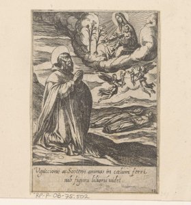 De heilige Philippus bidt för de zielen van twee broeders Het Leven van Philippus Benitius (serietitel) B. Philippi Benicius Florens liv. ord. Servant of B. Mary the Virgin (serietitel) av Antonio Tempesta