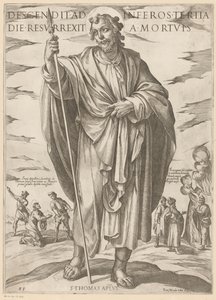 Av St Thomas Stig ner till helvetet på den tredje dagen uppstod från de döda (titel på objektet) Kristus, Maria och aposteln (serietitel) av Antonio Tempesta