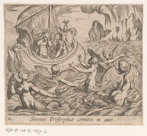 Av sirenen Proserpinas sirener Räkna fåglarna (titel på objekt) Metamorfoseon eller transformationer (serietitel) Metamorfosen van Ovidius (serietitel) av Antonio Tempesta