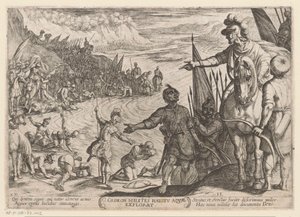 Gideon väljer sina soldater Gedeon milites haustu aquae explorat (titel på objekt) Gamla testamentets stridsscener (serietitel) av Antonio Tempesta