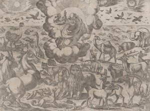Gud skapar djuren, ca. 1590-1630. av Antonio Tempesta
