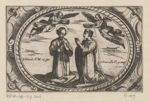 H. Felicula i H. Petronilla Romansk martelaressen (serietitel) Imagini di many virgini Rom nel martyrio (serietitel) av Antonio Tempesta