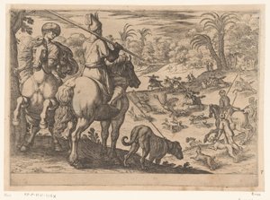 Strutsjakt Jaktscener (del 6) (serietitel) av Antonio Tempesta