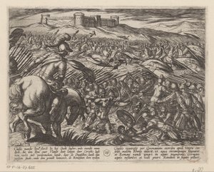 Julius Civilis översvämmer landet med vallar De bataviska krigen mot romarna (serietitel) Batavorum cum Romanis Bellum (serietitel) av Antonio Tempesta