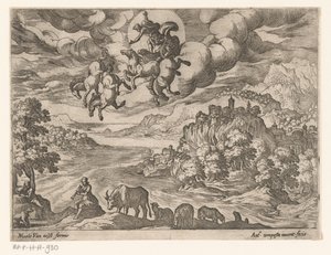Landskap med Phaëthons fall Landskap med mytologiska scener (serietitel) av Antonio Tempesta