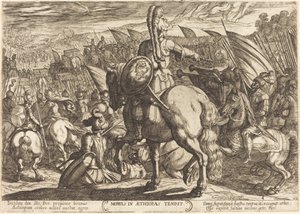 Moses får den hebreiska armén att marschera mot etiopierna av Antonio Tempesta