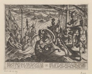 Holländska och romerska fartyg på Rhen De bataviska krigen mot romarna (serietitel) Batavorum cum Romanis Bellum (serietitel) av Antonio Tempesta