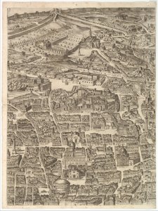 Plan över staden Rom. Del 3 med Santa Maria Maggiore, Pantheon och Trajanus ..., 1645.