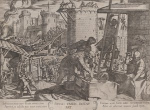 Plåt 24: Israeliterna återuppbygger Jerusalems murar, från 
