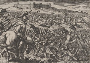 Platta 29: Civilis Floods the Land by Defensively Breaking the Dikes, från The War of the R..., 1611. av Antonio Tempesta